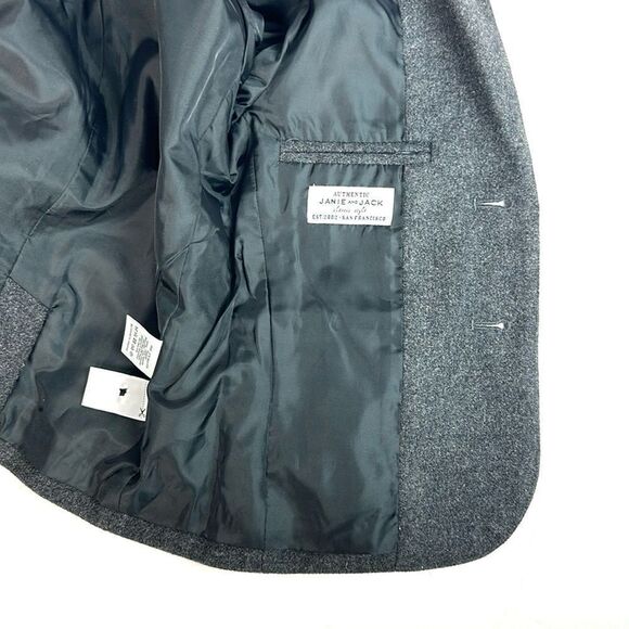 Janie and Jack Wool Blend Blazer Suit Jacket Gray with Elbow Patches sz 4 - Picture 9 of 13